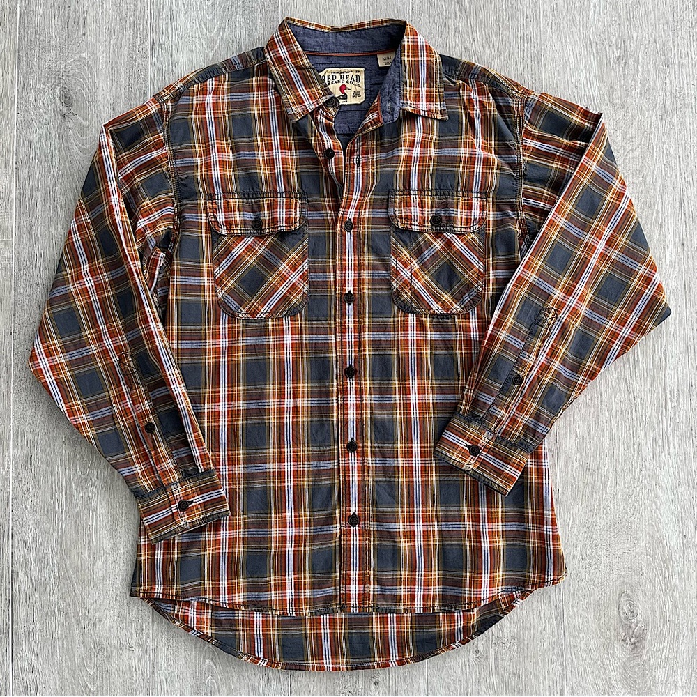 RedHead Plaid Button Down Long Sleeve Shirt
